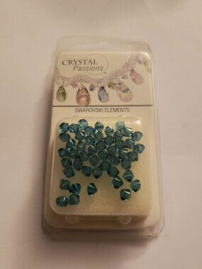 46 4mm Crystal Passion Swarovski Elements Xilion Bicone Beads Indicolite Blue